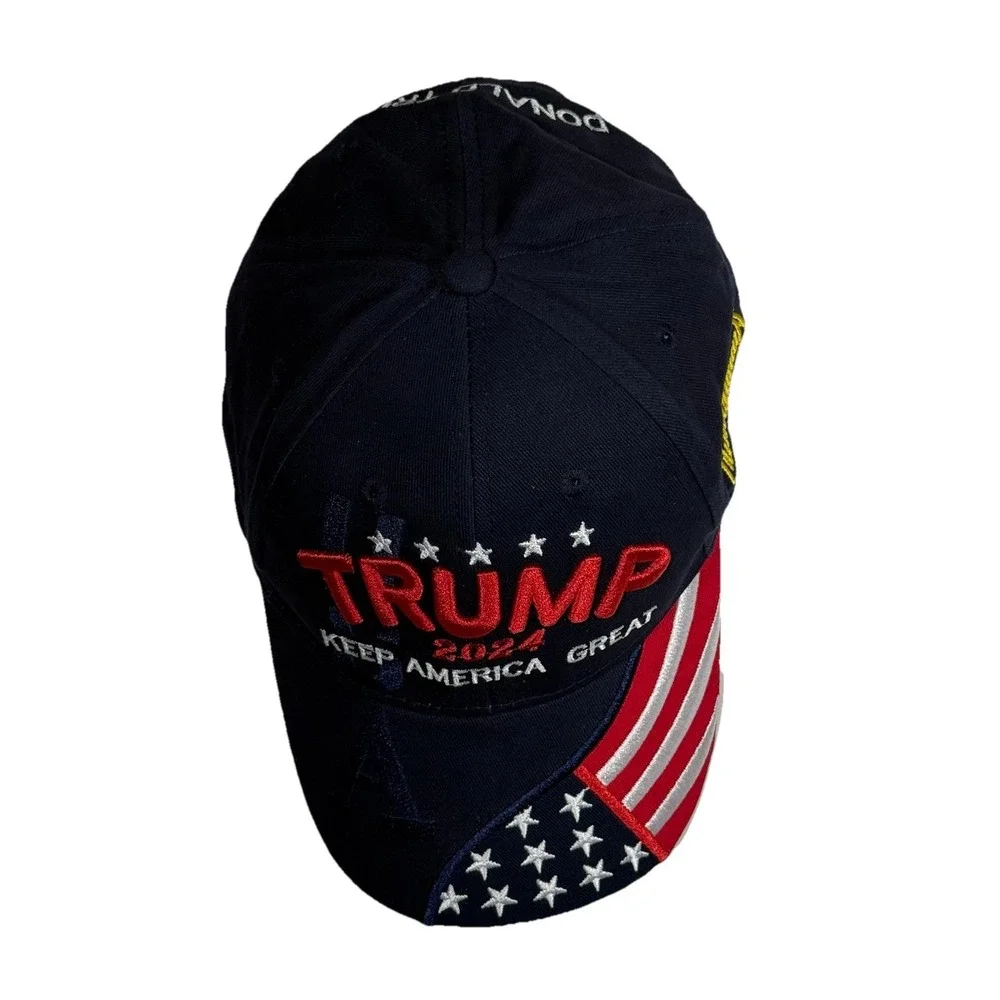 Navy Blue Trump 2024 Hat Keep America Great USA Adjustable Baseball Cap Mens